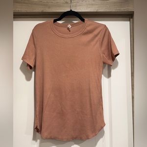 Soft Pink Short Sleeve Ribbed Tee